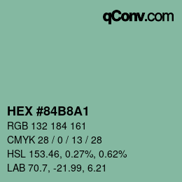 Farbcode: HEX #84B8A1 | qconv.com