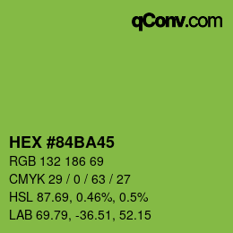 颜色代码: HEX #84BA45 | qconv.com