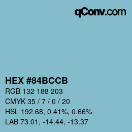Color code: HEX #84BCCB | qconv.com