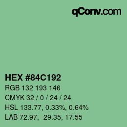 Color code: HEX #84C192 | qconv.com