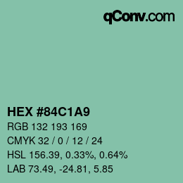 Color code: HEX #84C1A9 | qconv.com