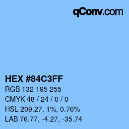 Código de color: HEX #84C3FF | qconv.com