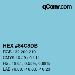 カラーコード: HEX #84C8DB | qconv.com