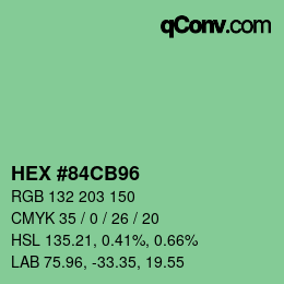 Color code: HEX #84CB96 | qconv.com