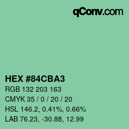 Color code: HEX #84CBA3 | qconv.com