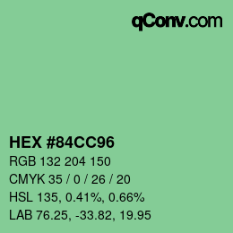 Color code: HEX #84CC96 | qconv.com