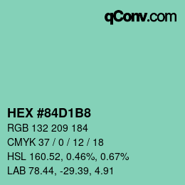 Farbcode: HEX #84D1B8 | qconv.com