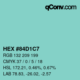 カラーコード: HEX #84D1C7 | qconv.com