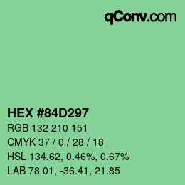 Color code: HEX #84D297 | qconv.com