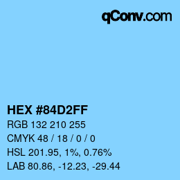 Color code: HEX #84D2FF | qconv.com