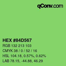 Color code: HEX #84D567 | qconv.com