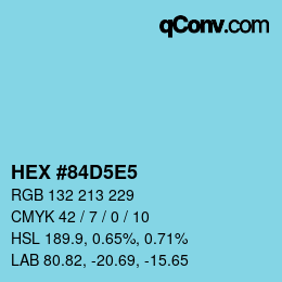カラーコード: HEX #84D5E5 | qconv.com
