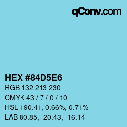 Color code: HEX #84D5E6 | qconv.com