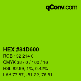 Color code: HEX #84D600 | qconv.com