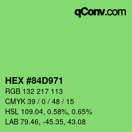 Color code: HEX #84D971 | qconv.com