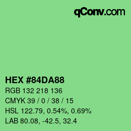 カラーコード: HEX #84DA88 | qconv.com