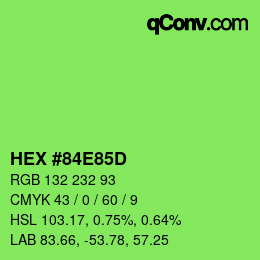 カラーコード: HEX #84E85D | qconv.com