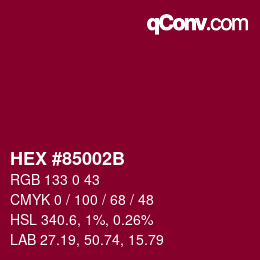 Color code: HEX #85002B | qconv.com