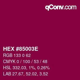 Color code: HEX #85003E | qconv.com