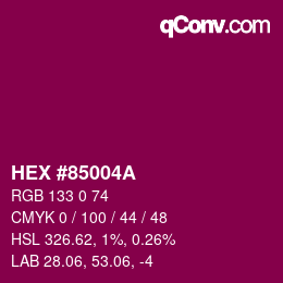 Color code: HEX #85004A | qconv.com