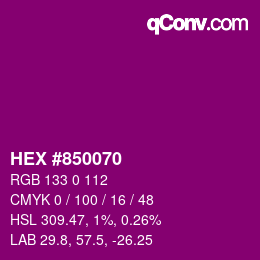 Color code: HEX #850070 | qconv.com