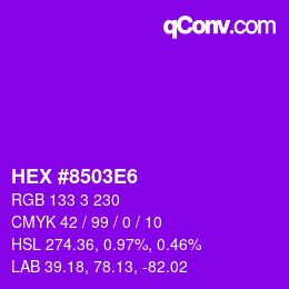 Color code: HEX #8503E6 | qconv.com