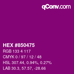 Color code: HEX #850475 | qconv.com