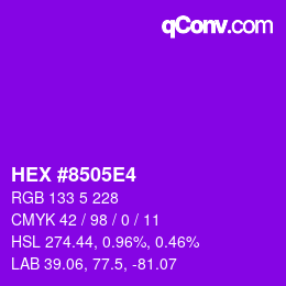 Color code: HEX #8505E4 | qconv.com