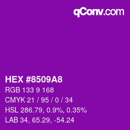 Color code: HEX #8509A8 | qconv.com