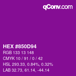 Color code: HEX #850D94 | qconv.com