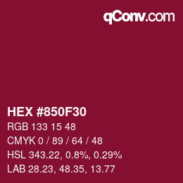 Color code: HEX #850F30 | qconv.com