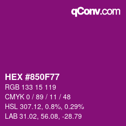 Color code: HEX #850F77 | qconv.com
