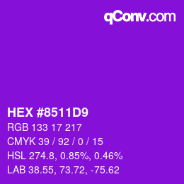 Color code: HEX #8511D9 | qconv.com