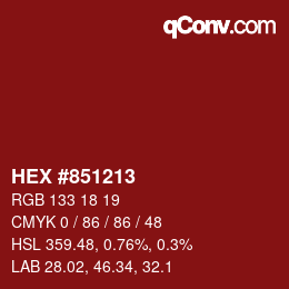 Color code: HEX #851213 | qconv.com