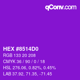 Color code: HEX #8514D0 | qconv.com