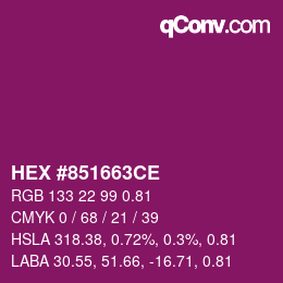 Farbcode: HEX #851663CE | qconv.com
