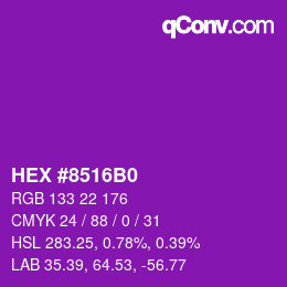カラーコード: HEX #8516B0 | qconv.com