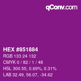 Color code: HEX #851884 | qconv.com