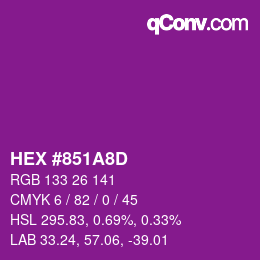 Color code: HEX #851A8D | qconv.com