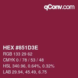 Code couleur: HEX #851D3E | qconv.com