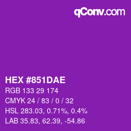 Color code: HEX #851DAE | qconv.com