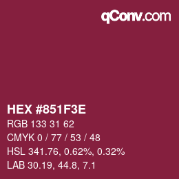 Color code: HEX #851F3E | qconv.com