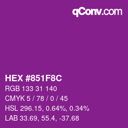Color code: HEX #851F8C | qconv.com