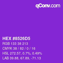Color code: HEX #8526D5 | qconv.com