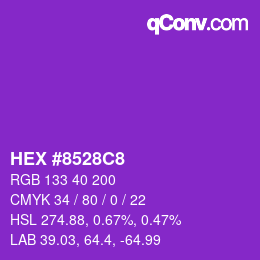 Farbcode: HEX #8528C8 | qconv.com