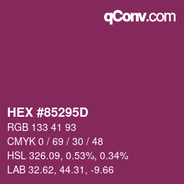Color code: HEX #85295D | qconv.com