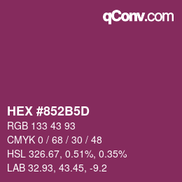 颜色代码: HEX #852B5D | qconv.com