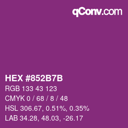 Color code: HEX #852B7B | qconv.com