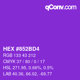 Código de color: HEX #852BD4 | qconv.com