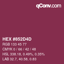 カラーコード: HEX #852D4D | qconv.com